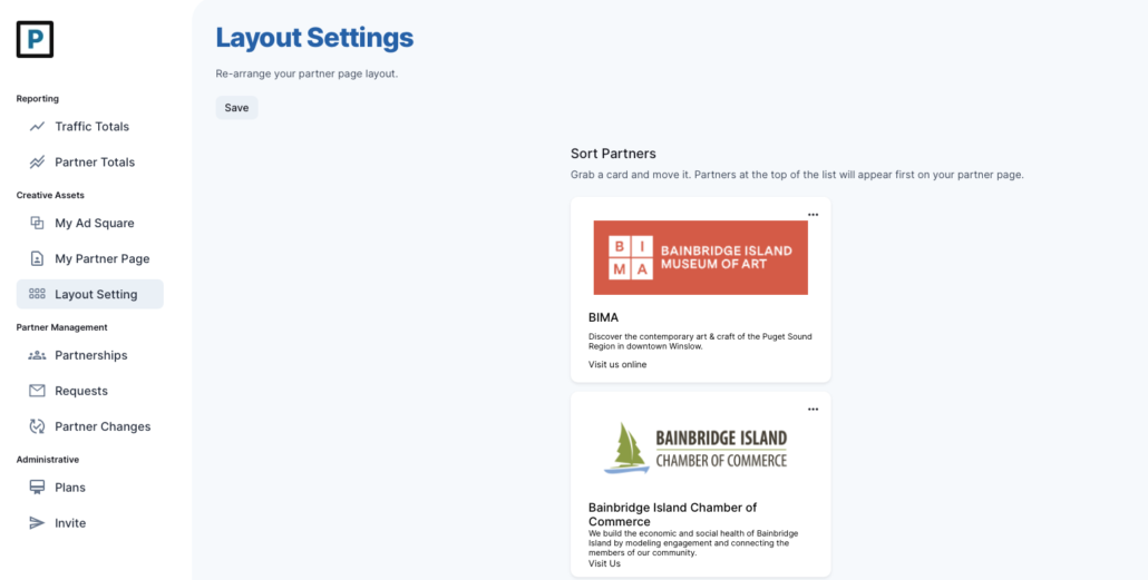 Change layout order of your partnerships